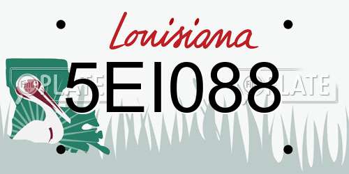 5EI088 Louisiana License Plate