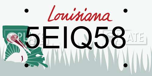 5EIQ58 Louisiana License Plate
