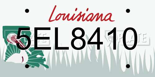 5EL8410 Louisiana License Plate