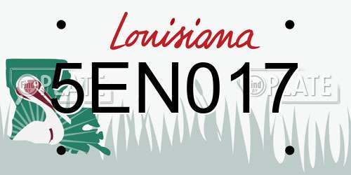 5EN017 Louisiana License Plate