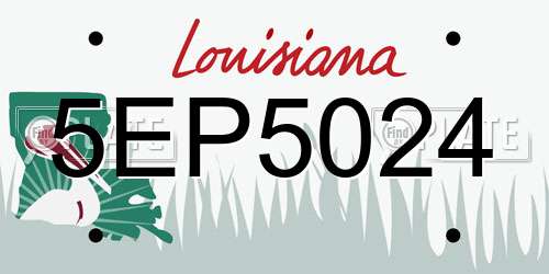 5EP5024 Louisiana License Plate