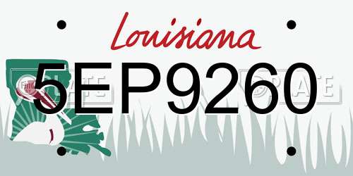 5EP9260 Louisiana License Plate