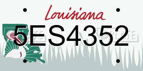 5ES4352 Louisiana License Plate