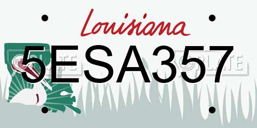 5ESA357 Louisiana License Plate