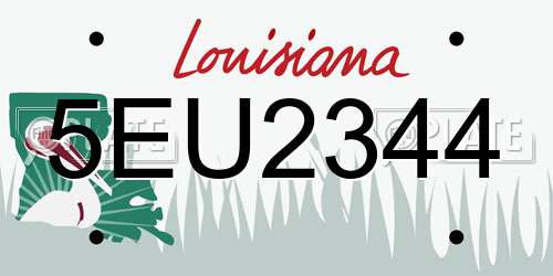 5EU2344 Louisiana License Plate