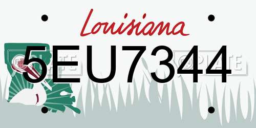 5EU7344 Louisiana License Plate
