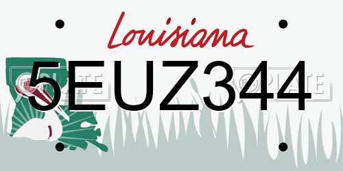 5EUZ344 Louisiana License Plate