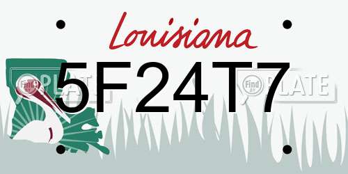 5F24T7 Louisiana License Plate