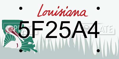 5F25A4 Louisiana License Plate