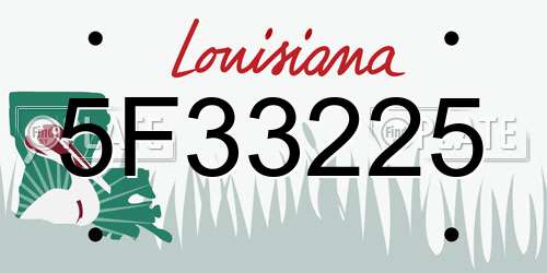 5F33225 Louisiana License Plate