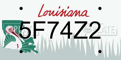 5F74Z2 Louisiana License Plate