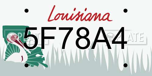 5F78A4 Louisiana License Plate