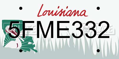 5FME332 Louisiana License Plate