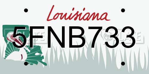 5FNB733 Louisiana License Plate
