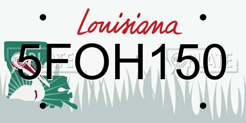 5FOH150 Louisiana License Plate