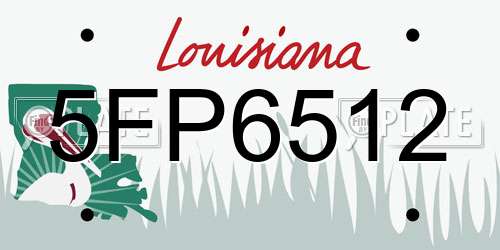 5FP6512 Louisiana License Plate