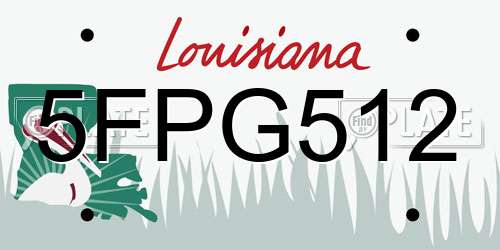 5FPG512 Louisiana License Plate