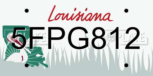 5FPG812 Louisiana License Plate