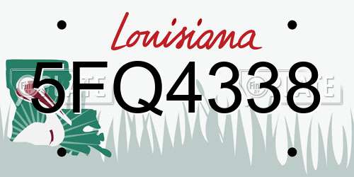 5FQ4338 Louisiana License Plate