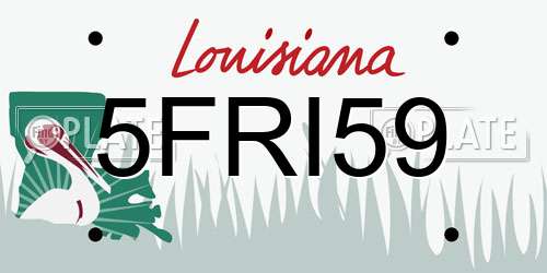 5FRI59 Louisiana License Plate