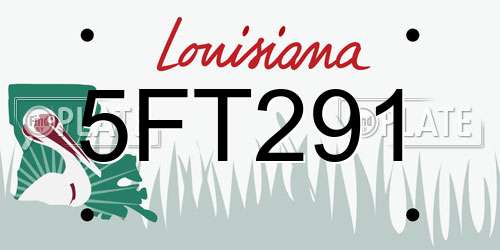 5FT291 Louisiana License Plate