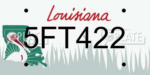 5FT422 Louisiana License Plate