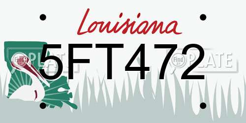 5FT472 Louisiana License Plate