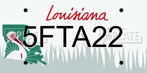 5FTA22 Louisiana License Plate