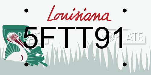 5FTT91 Louisiana License Plate