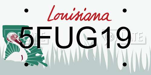 5FUG19 Louisiana License Plate