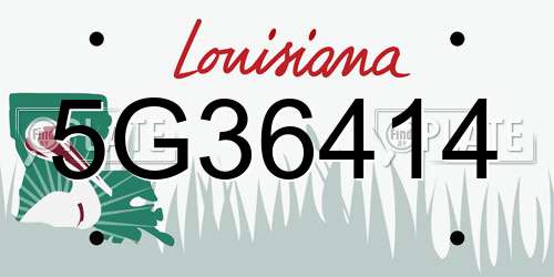 5G36414 Louisiana License Plate