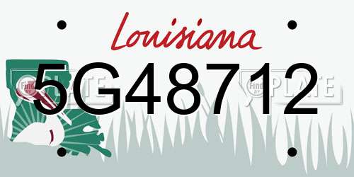 5G48712 Louisiana License Plate