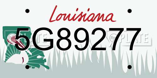 5G89277 Louisiana License Plate