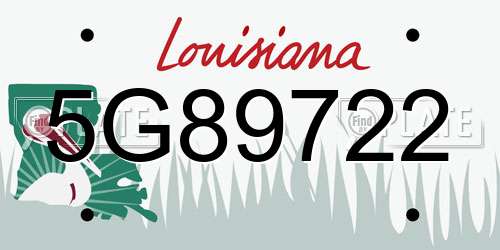 5G89722 Louisiana License Plate