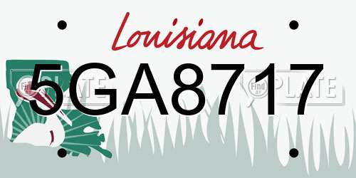 5GA8717 Louisiana License Plate