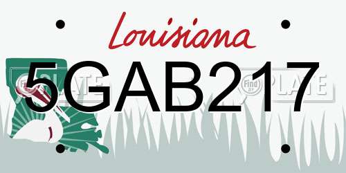 5GAB217 Louisiana License Plate