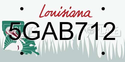 5GAB712 Louisiana License Plate