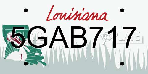 5GAB717 Louisiana License Plate