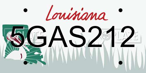 5GAS212 Louisiana License Plate