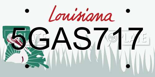 5GAS717 Louisiana License Plate