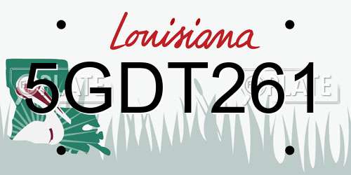 5GDT261 Louisiana License Plate