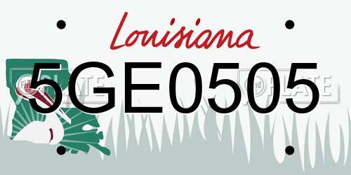 5GE0505 Louisiana License Plate