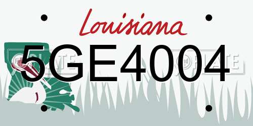 5GE4004 Louisiana License Plate