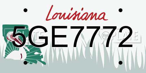 5GE7772 Louisiana License Plate