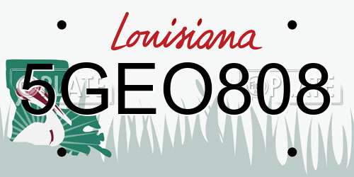 5GEO808 Louisiana License Plate