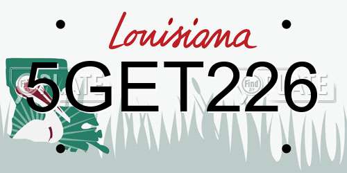 5GET226 Louisiana License Plate