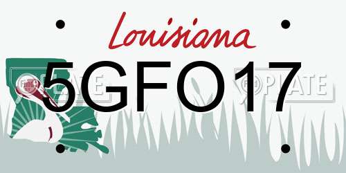 5GFO17 Louisiana License Plate