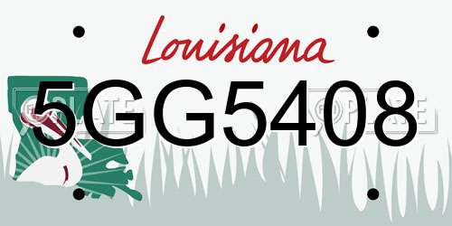 5GG5408 Louisiana License Plate