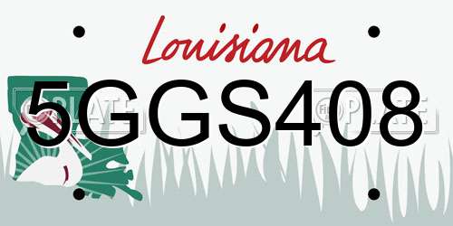 5GGS408 Louisiana License Plate