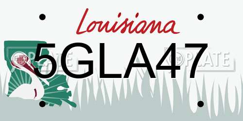 5GLA47 Louisiana License Plate